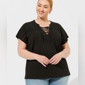 NWT Torrid Black Cotton Dolman Shirt sz 2X